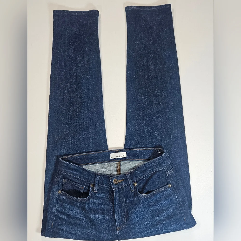 Loft Jeans‎ Womens Size 2 Blue The Curvy Super Soft Girlfriend Minimalist Denim - Picture 4 of 8
